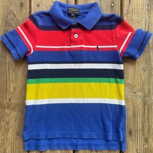 Vintage Ralph Lauren Colorful Striped Collared Polo Shirt 4/4T